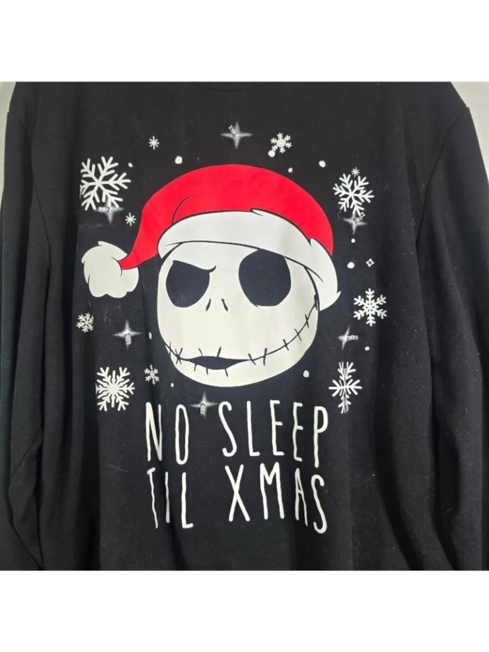 Disney Nightmare Before Christmas Sweatshirt Women 3XL Black No Sleep Till Xmas